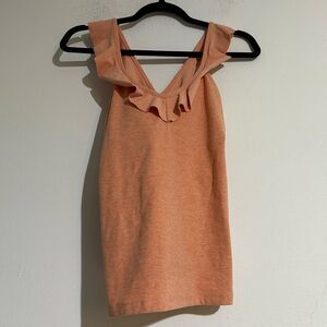 Beyond Yoga Spacedye Ruffle Tank Top in Peach Size Small